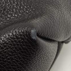 Pre Owned Salvatore Ferragamo Black Leather Gancini Zip Tote