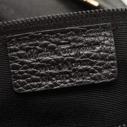 Pre Owned Salvatore Ferragamo Black Leather Gancini Zip Tote