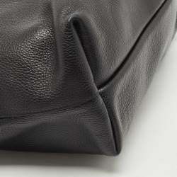 Pre Owned Salvatore Ferragamo Black Leather Gancini Zip Tote