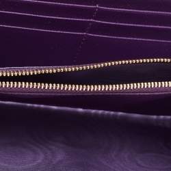 Pre Owned Salvatore Ferragamo Purple/Orange Saffiano Leather Flap Continental Wallet