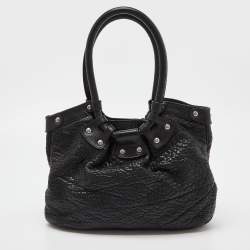 Pre Owned Salvatore Ferragamo Black Leather Shoulder Bag