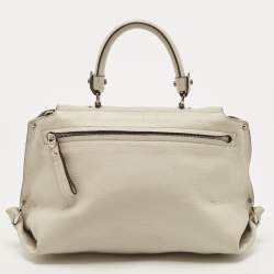 Salvatore Ferragamo Cream Leather Medium Sofia Top Handle Bag