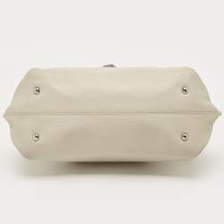 Salvatore Ferragamo Cream Leather Medium Sofia Top Handle Bag
