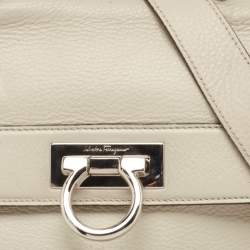 Salvatore Ferragamo Cream Leather Medium Sofia Top Handle Bag
