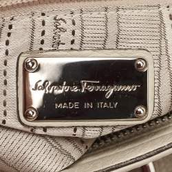 Salvatore Ferragamo Cream Leather Medium Sofia Top Handle Bag
