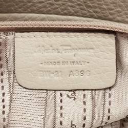 Salvatore Ferragamo Cream Leather Medium Sofia Top Handle Bag