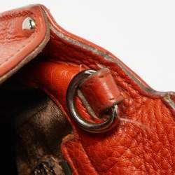Pre Owned Salvatore Ferragamo Orange Leather Medium Sofia Top Handle Bag