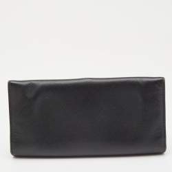 Salvatore Ferragamo Black Leather Gancini Bit Continental Wallet