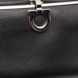 Salvatore Ferragamo Black Leather Gancini Bit Continental Wallet