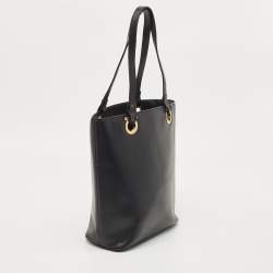 Pre Owned Salvatore Ferragamo Black Leather Tote
