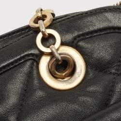 Pre Owned Salvatore Ferragamo Black Quilted Leather Bowler Bag