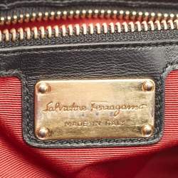 Pre Owned Salvatore Ferragamo Black Quilted Leather Bowler Bag