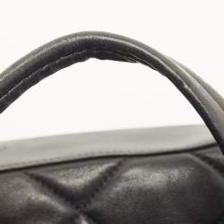 Pre Owned Salvatore Ferragamo Black Quilted Leather Bowler Bag