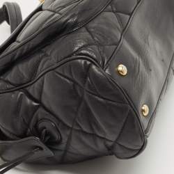 Pre Owned Salvatore Ferragamo Black Quilted Leather Bowler Bag