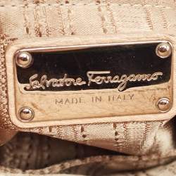 Pre Owned Salvatore Ferragamo Beige Leather Small Sofia Top Handle Bag