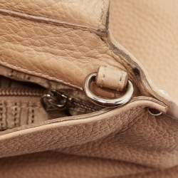 Pre Owned Salvatore Ferragamo Beige Leather Small Sofia Top Handle Bag