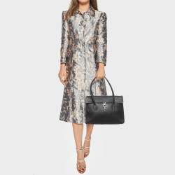 Pre Owned Salvatore Ferragamo Black Leather Gancini Flap Shoulder Bag