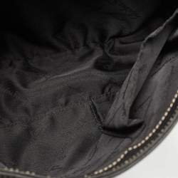 Pre Owned Salvatore Ferragamo Black Leather Gancini Flap Shoulder Bag