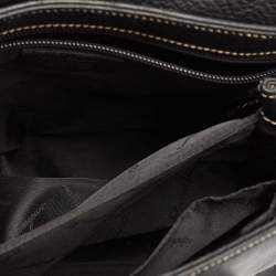 Pre Owned Salvatore Ferragamo Black Leather Gancini Flap Shoulder Bag