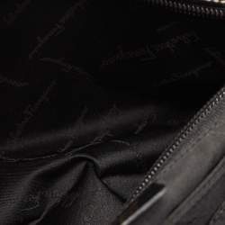 Pre Owned Salvatore Ferragamo Black Leather Gancini Flap Shoulder Bag