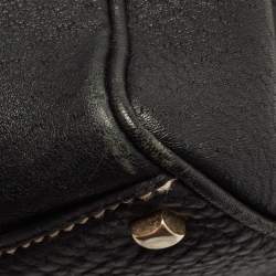 Pre Owned Salvatore Ferragamo Black Leather Gancini Flap Shoulder Bag