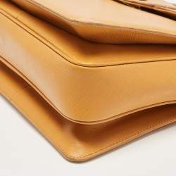 Salvatore Ferragamo Mustard Leather Kelly Top Handle Bag