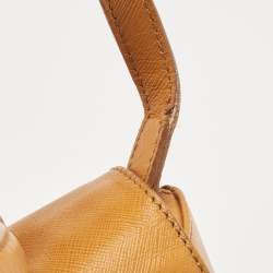 Salvatore Ferragamo Mustard Leather Kelly Top Handle Bag