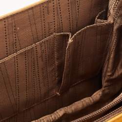 Salvatore Ferragamo Mustard Leather Kelly Top Handle Bag