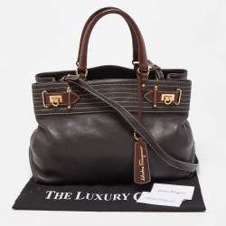 مملوكة مسبقًا Salvatore Ferragamo Choco Brown Leather Tote