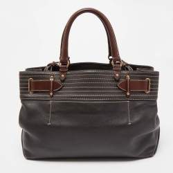 مملوكة مسبقًا Salvatore Ferragamo Choco Brown Leather Tote