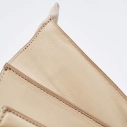 Pre Owned Salvatore Ferragamo Beige Quilted Leather Flap Shoulder Bag