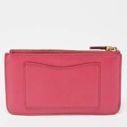 Salvatore Ferragamo Fuchsia Leather Bow Zip Coin Purse