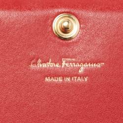 Salvatore Ferragamo Blue Leather Vara Bow Wallet on Chain