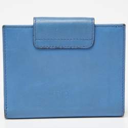 Salvatore Ferragamo Blue Leather Gancini Wallet