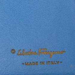 Salvatore Ferragamo Blue Leather Gancini Wallet