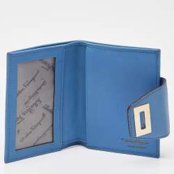 Salvatore Ferragamo Blue Leather Gancini Wallet