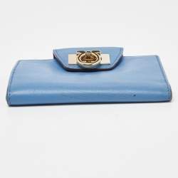 Salvatore Ferragamo Blue Leather Gancini Wallet