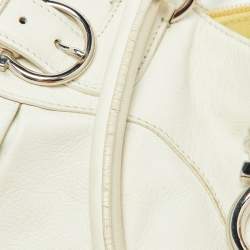 Pre Owned Salvatore Ferragamo White Leather Marisa Hobo