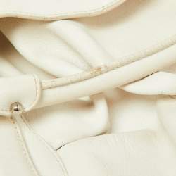 Pre Owned Salvatore Ferragamo White Leather Marisa Hobo