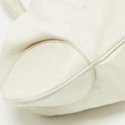 Pre Owned Salvatore Ferragamo White Leather Marisa Hobo