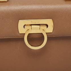 Pre Owned حقيبة سالفاتوري فيراغامو يد علوية كيلي جلد بيج