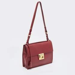 مملوكة مسبقًا Salvatore Ferragamo Red Leather Gancio Lock Top Handle Bag