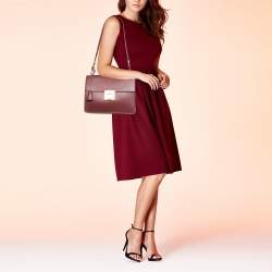 مملوكة مسبقًا Salvatore Ferragamo Red Leather Gancio Lock Top Handle Bag