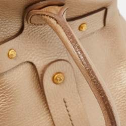 Pre Owned Salvatore Ferragamo Gold Leather Satchel