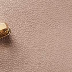 Pre Owned Salvatore Ferragamo Dark Beige Gancini Flap Top Handle Bag