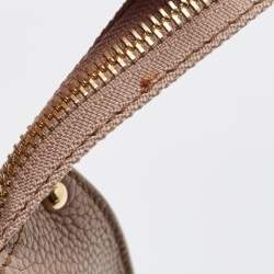 Pre Owned Salvatore Ferragamo Dark Beige Gancini Flap Top Handle Bag