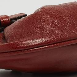 Pre Owned Salvatore Ferragamo Brown Leather Chain Pochette