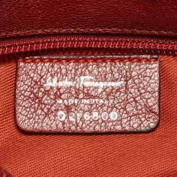 Pre Owned Salvatore Ferragamo Brown Leather Chain Pochette