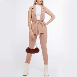 Pre Owned Salvatore Ferragamo Brown Leather Chain Pochette