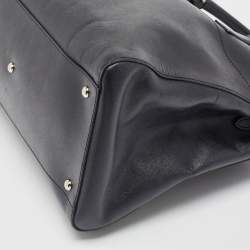 Pre Owned Salvatore Ferragamo Black Leather Large Beky Tote